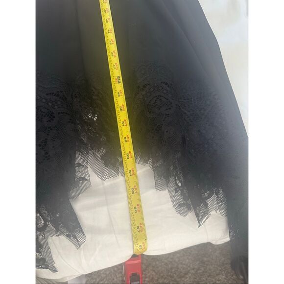 NWT Anthropologie HUTCH Asymmetrical Lac Mix Slip Dress Black Sz M $228 - Picture 9 of 9